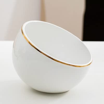 OQHAIR Bol à Fruits Bol à Peel en céramique Poubelle de Bureau Corbeille à Papier Maison Porcelaine Snack Plateau de Fruits KTV Seau de Rangement Ornements de Table Plat de Fruits 4L (Cap