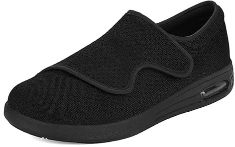 KWUKOTY Men's Diabetic Shoes | Adjustable Walking Shoes | Lace-Free | Plantar Fasciitis/Edema/Swollen Feet/Bunions | Wide Size 8