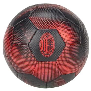 AC Milan Pallone da Calcio, per Partite e Allenamento, Nero (Logo Rosso), Taglia 5