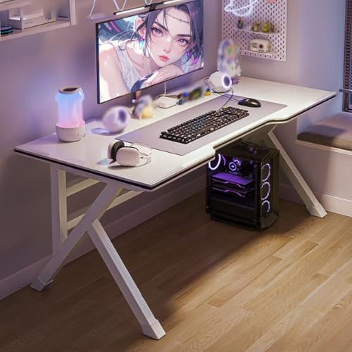 Mesa Gaming, Mesa de Ordenador Escritorio, Mesa Ordenador Pequeña, Escritorio en Forma de K for Juegos, Escritorio for Oficina en Casa for Estudio, Dormitorio, Dormitorio