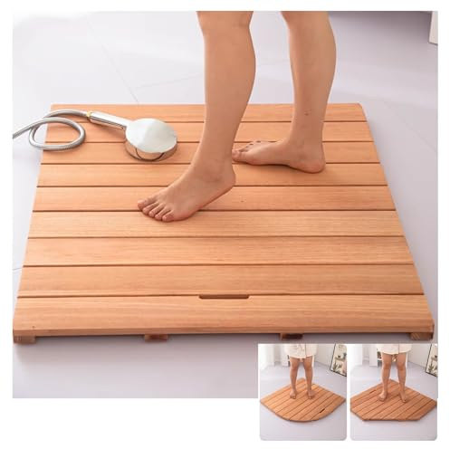 ZXCVASDF Caillebotis Douche，Tapis de Bain en Bambou, caillebotis for Sauna, Douche, intérieur & extérieur, antidérapant, Nature，Tapis Bois Bambou caillebotis Douche Bain(W30xL30cm/W12xL12in)