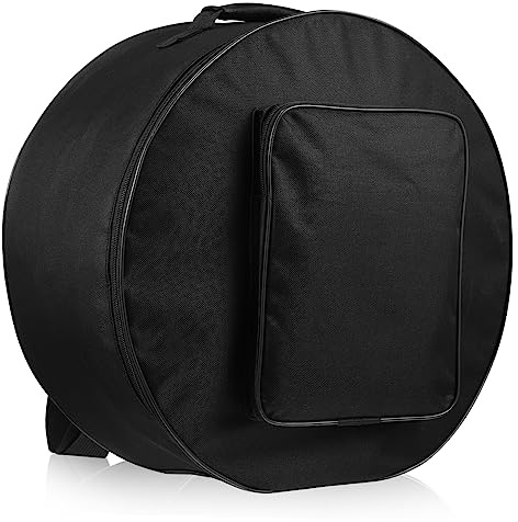 ULDIGI Snare Drum Tragetasche mit Schultergurt und Tragegriff aus Nylon Runde Schwarz Tragbarer Rucksack zur Sicheren Aufbewahrung und Transport von Schlaginstrumenten