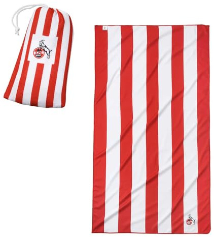 1. FC Köln Microfaser Badetuch - Streifen - im Beutel 90 x 160 cm Strandtuch