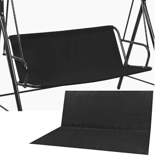 600D Funda de Asiento de jardín para Mecedora, Asiento Repuesto para Columpio, Funda para balancín de 2 y 3 plazas, para Exterior(Black,115 * 50 * 50cm)