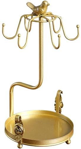 Soporte para tazas de café - Soporte antideslizante para secar tazas de té, Soporte para platillos de tazas de té de metal | Portavasos de café de metal con 6 ganchos, estante de almacenamiento para t