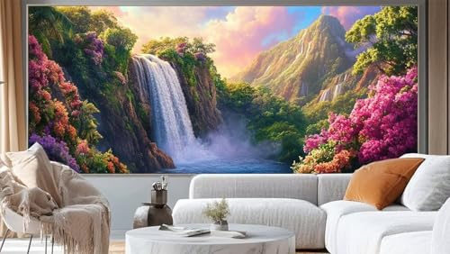 Diamond Painting Landschaft Diamond Painting Groß XXL 60x30 cm, 5D Diamant Painting Bilder Wasserfall Malen Nach Zahlen Erwachsene Crystal Stickerei Malerei Kit, Home Decor Geschenk für Mädchen ll145