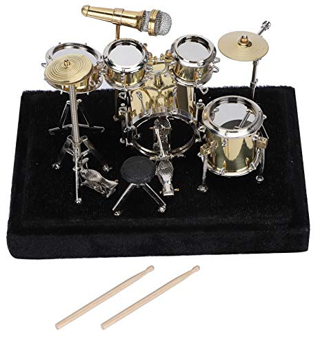 Glomora Mini-Trommelmodell, Miniatur-Musikinstrument, Schlagzeug-Set, Modell, Display, Schlagzeug-Modell, Mini-Ornamente, Basteln, Heimdekoration, zum Abschlusstag