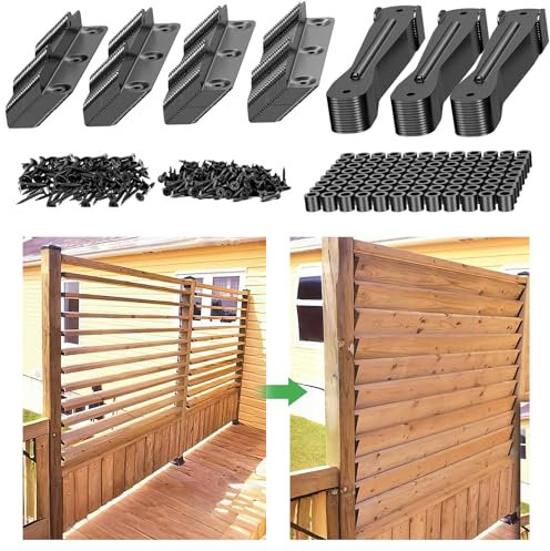Deck Sunblind System,Louver Bracket Kit for Shutter System,Louver Hardware Kit,Holding Up to 11 Boards (48'')-Powder Coated Iron Brackets,Perfect for Gardens, Patios and Indoor and Outdoor Use(2PCS)