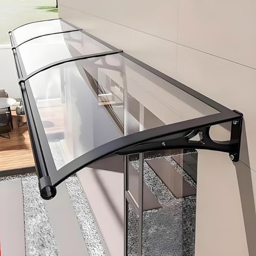 Auvent porte d'entree,auvent de terrasse,marquise de porte,store banne,auvent de porte,Parasol balcon,carport,pergola jardin exterieur,marquise de porte exterieur,marquise porte d'entree(Clear,150x300