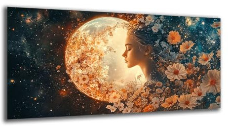Malen Nach Zahlen Groß 160X80cm Malen Nach Zahlen ab 7 8 9 10 Jahre Mädchen Blume DIY Handgemalt Ölgemälde Set für Anfänger und Kinder, Frau Paint by Number Mit Pinseln und Acrylfarbe,No Rahmen-z1005