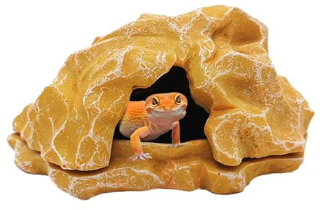 Refugio para Tortugas - Refugio para Reptiles Terrario Cueva para Serpientes - Área Decorativa Pequeña de Basking Accesorio Terrario Aspecto Rocoso Decoración para Cangrejo Camarón Dragón Barbudo