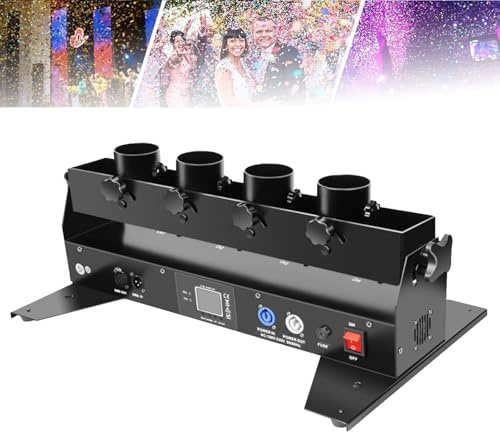 Elektronische Multicolor Konfetti Konfettikanonen-Werfermaschine, Kanone 4, elektrisch, ferngesteuert, elektrisches Papier für DJ-Party, Nachtclub, Hochzeit, Bühne, Konzert, Event, Show, Wei
