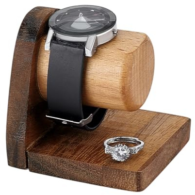 PH PandaHall Wooden Watch Display Stand, Bracelet Holder Single Jewelry Watch Showcase Jewelry Organizer Watches Organizer Display Anklet Tower Rack for Men Selling Show Home Use Retail Display
