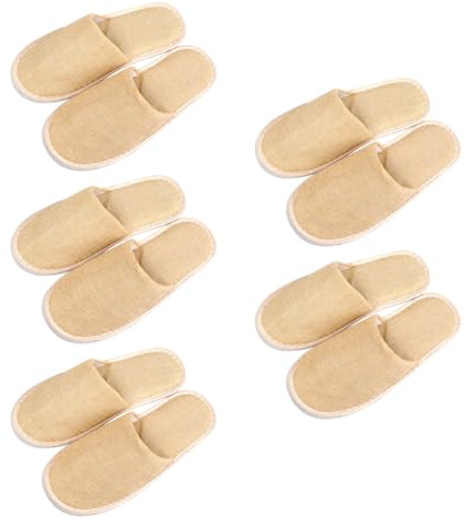 Peosaard Zapatillas de SPA, Zapatillas para Invitados, algodón Lavable, Lino, hogar, Hotel de SPA Reutilizable, 5 Pares, Hotel Lavable