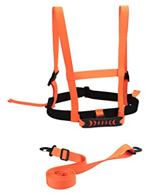 Hbbgdiy skidträningssele för barn justerbar skidtränare för hastighetskontroll nybörjare undervisning säkerhetsbälte för skidåkning snowboard träning orange