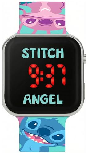 Clondo Orologio da Polso Digitale Led Bambina Per Stitch Fan, Funzione data, Formato 12/24 Ore