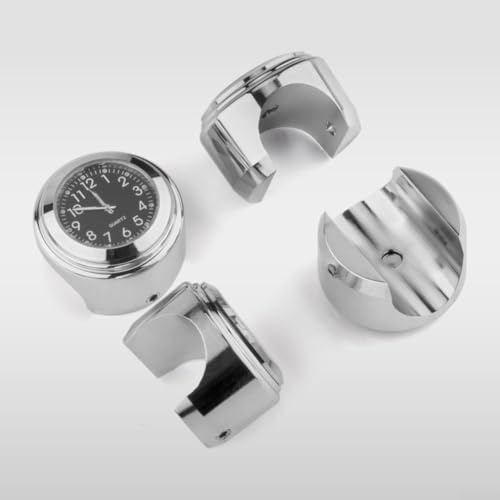FACAIIO 22–25 mm wasserdichte Uhr für Motorrad für Fahrradlenker Uhr Uhr Metallhalterung Handgriff Zifferblatt Uhr mit fluoreszierender Beschichtung