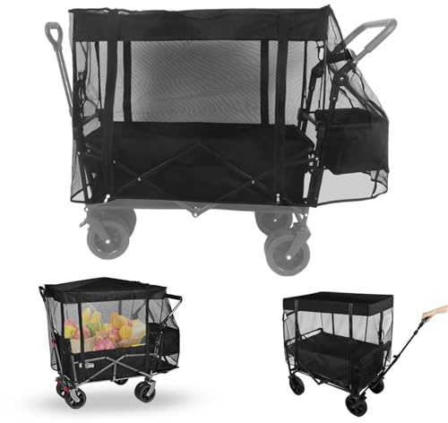 Moskitonetz Bollerwagen Universal, Insektenschutz Kinderwagen, Insektenschutz für Bollerwagen, Fliegengitter moskitonetz bollerwagen, Schwarz Moskitonetz Zubehör für Bollerwagen Fliegennetz