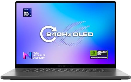 ASUS ROG Zephyrus G16 GU606AW Gaming Laptop | 16.0 2.5K OLED 240Hz | Intel Core Ultra 9 386H | NVIDIA GeForce RTX 5080 | 32GB RAM | 2TB SSD | Windows 11
