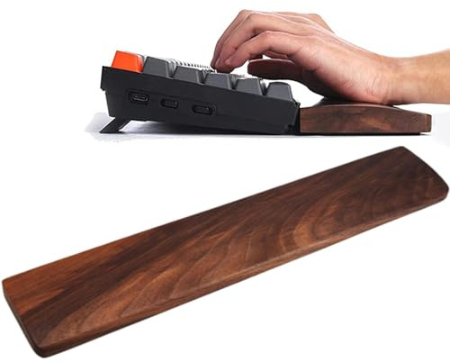 Handledsstöd för tangentbord - 28 cm svart valnöt massivt handledsskydd, ergonomiskt handstöd | Multifunktionellt skrivhjälpmedel för tangentbordsdator Laptop Office Arbetsyta Komforttillbehör