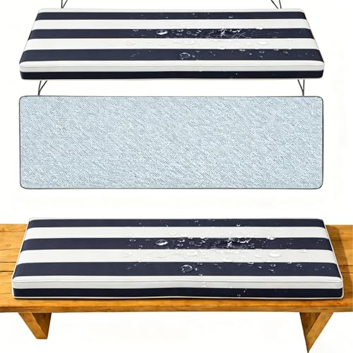 Cojín de Banco para Interior y Exterior, Impermeable Antideslizante, Material Resistente