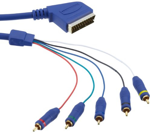 Eagle Cavo video digitale Opto RGB/VGA (Scart > 5X Cinch), 1 m, blu