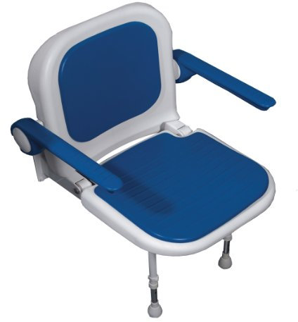 NRS Healthcare Advanced Wall Mounted Shower Seat with Padded Seat and Backrest