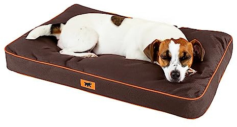 FERPLAST - Hund- och kattmatta - Ortopedisk hundsäng – Madrass för hundar – Kattbädd – vattentät och reptålig – polo, 80 x 50 x h 8 cm, brun