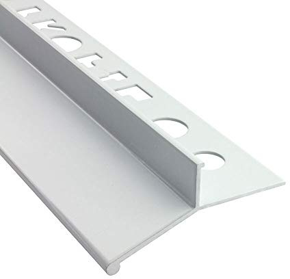 Alu Balkon Terrasse abtropf Fliesenschiene Profil Schiene 3m 10mm weiß | Für Balkon- und Terrassenkanten mit sauberer Tropfkante, mit Abtropfkante, 10mm Profilhöhe, 3m, Aluminium, matt, weiß