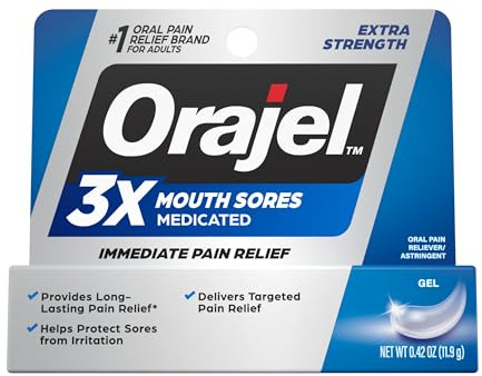 Orajel 3X for Mouth Sores: Maximum Strength Gel Tube 0.42oz- from #1 Oral Pain Relief Brand