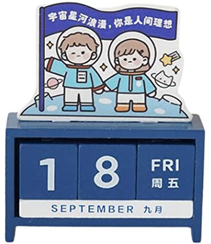YMXWFC 2022 Tischkalender Netter kreativer Tisch Kalender 2022, Massivholz Desktop Block Perpetual Calendar, Datum Display Home Office Dekoration, Neujahrsgeschenk Desktop-Verzierung (Color : Type-H)