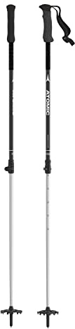 Atomic BCT Touring Adjustable Men's Ski Poles, Black/Silver, 110-135cm