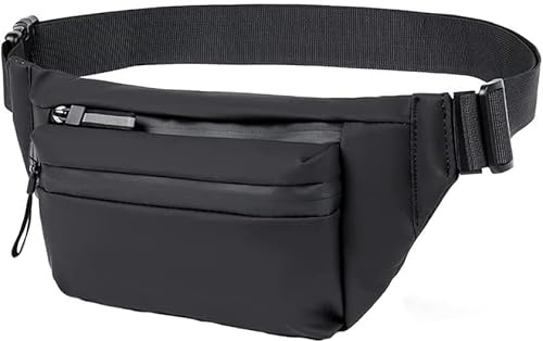 FDEETY Kompakte Hüfttasche Bauchtasche Sporttasche Gürteltasche Reisebeutel Wasserdicht Verstellbar Mehrfachtaschen Unisex