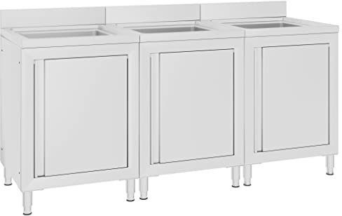 SKM Mobiletti da Cucina con Lavandino 3 pz in Acciaio Inox (Weight-75KG)