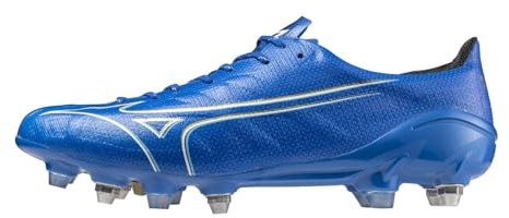Mizuno Alpha Japan - Scarpe da calcio da uomo, morbide, da rugby, Laser Blu Bianco, 43 EU
