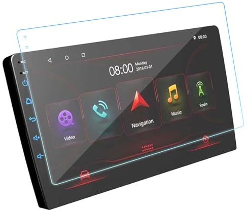 Protector de Pantalla de Navegación, Película Templada de Control Central Antideslumbrante y Antihuellas con Kit de Limpieza para Coche (9 pulgadas)