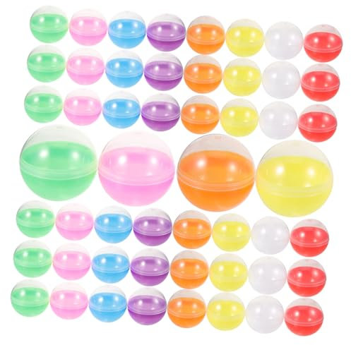IMIKEYA 50pcs Fillable Round Balls 45mm Plastic Gumballs for Vending Machine, Multi-purpose Colorful Diy Craft Containers for Party Surprises and Toy Storage
