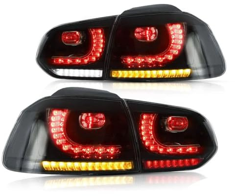 JiAQen Auto Rücklicht Für VW Golf 6 MK6 2010 2011 2012 2013 2014,hintere Bremslicht Bremsleuchte Rücklicht Rücklicht Rück leuchte Autozubehör,Smoked