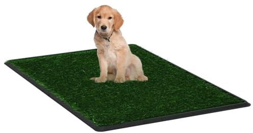 qohoio Toilette per Animali 2 pz con Erba Sintetica Verde 76x51x3cm WC,Materiali per l'addestramento dei Cani,Tappetini igienici per cani-170770