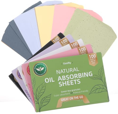 Hpmjz 500 Counts Oil Blotting Sheets Blotting Paper Oil Absorbing Sheets Oily Control Skin Paper 5 Scents Oily Control Film for Makeup Face Cheek Forehead Chin