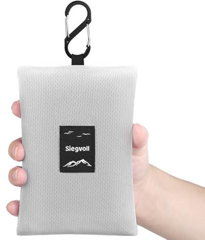 Siegvoll Coperta da Spiaggia Portatile 210 x 200 cm Tappetino da Picnic Pocket Portatile Coperta da Picnic con Moschettone Tappetino da Spiaggia per Campeggio, Trekking, Montagna, Viaggi (Verde)
