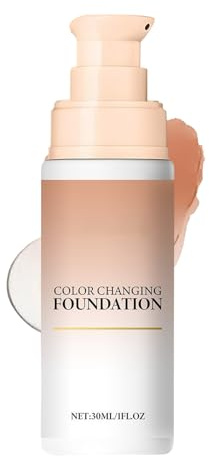 Color Changing Magic Foundation, Full Coverage Concealer, Hydrating Makeup Cream, Skin-Adapting Formula, SPF Protection, 30ml, For Sensitive Skin Stage Travel Girl Festival Adults Everyday