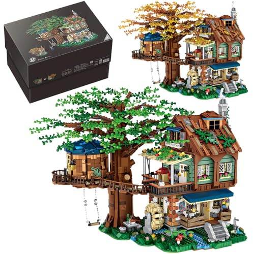 DUANT Mini Blocks Baumhaus Bausteine Haus Bausatz Set, Großes Technik Treehouse Modulares Haus Klemmbausteine Modellbausatz, Spielzeug für Erwachsene - 4761 Teile