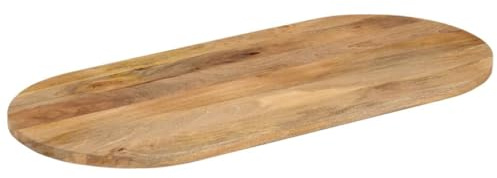 Genérico Tablero de Mesa Ovalado Madera Maciza de Mango 110x50x3,8 cm,Mobiliario,Accesorios para mesas,Tableros para mesas-370137