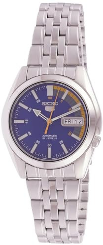 Seiko SNK371K1 Orologio da Polso al Quarzo, Analogico, Uomo, Acciaio Inossidabile, Grigio