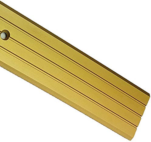 Flat Carpet Cover Door Strip Aluminium Rail Drilled Fluted Floor 40mm x 1M LPPS-40 TMW Profiles (Anodised Gold)