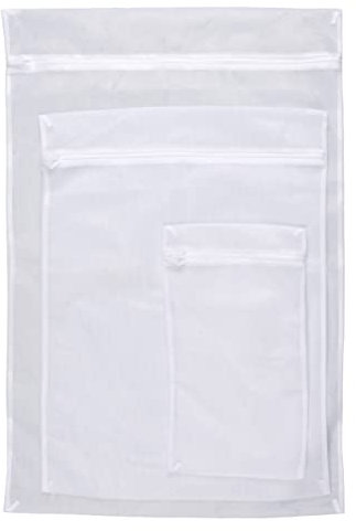 WENKO Wäschenetz, fasst 5 kg Kleidung, Waschbeutel mit Reißverschluss für die Waschmaschine, schont Feinwäsche, Socken & Co. bei jedem Waschgang, kochfest, aus hochwertigem Polyester, 60 x 90 cm, Weiß