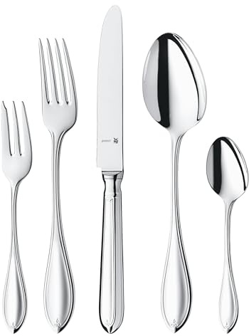 WMF Premiere Besteck-Set 30-teilig für 6 Personen Cromargan protect Edelstahl rostfrei poliert extrem kratzbeständig eingesetzte Messerklinge spülmaschinengeeignet Kuchengabel