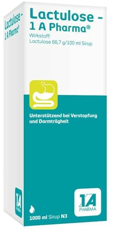 Lactulose - 1 A Pharma® | Sirup | Abführmittel bei Verstopfung | 1000 ml | Unterstützt die natürliche Darmtätigkeit, sorgt für weichen Stuhlgang, gut dosierbar, für Erwachsene und Kinder geeignet