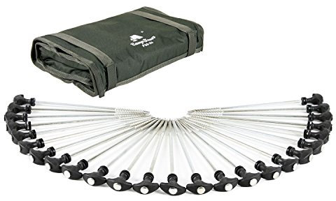 CampFeuer - T-Pegs, clavijas, clavijas para tienda de campaña, bivy, carpa de pesca y pabellón, selección en cantidad y longitud